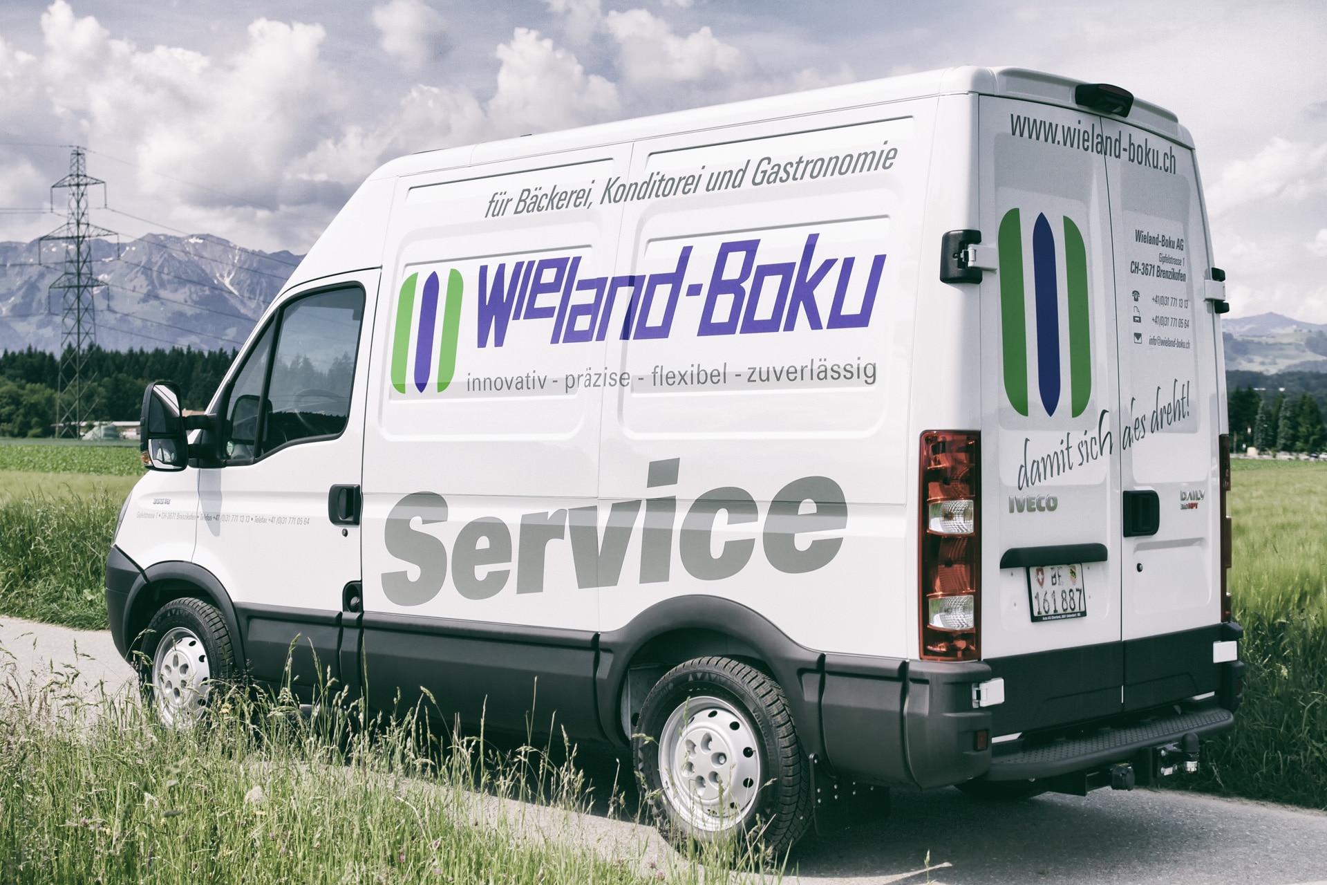 Fahrzeugbeschriftung Wieland-Boku AG in Brenzikofen / Schweiz