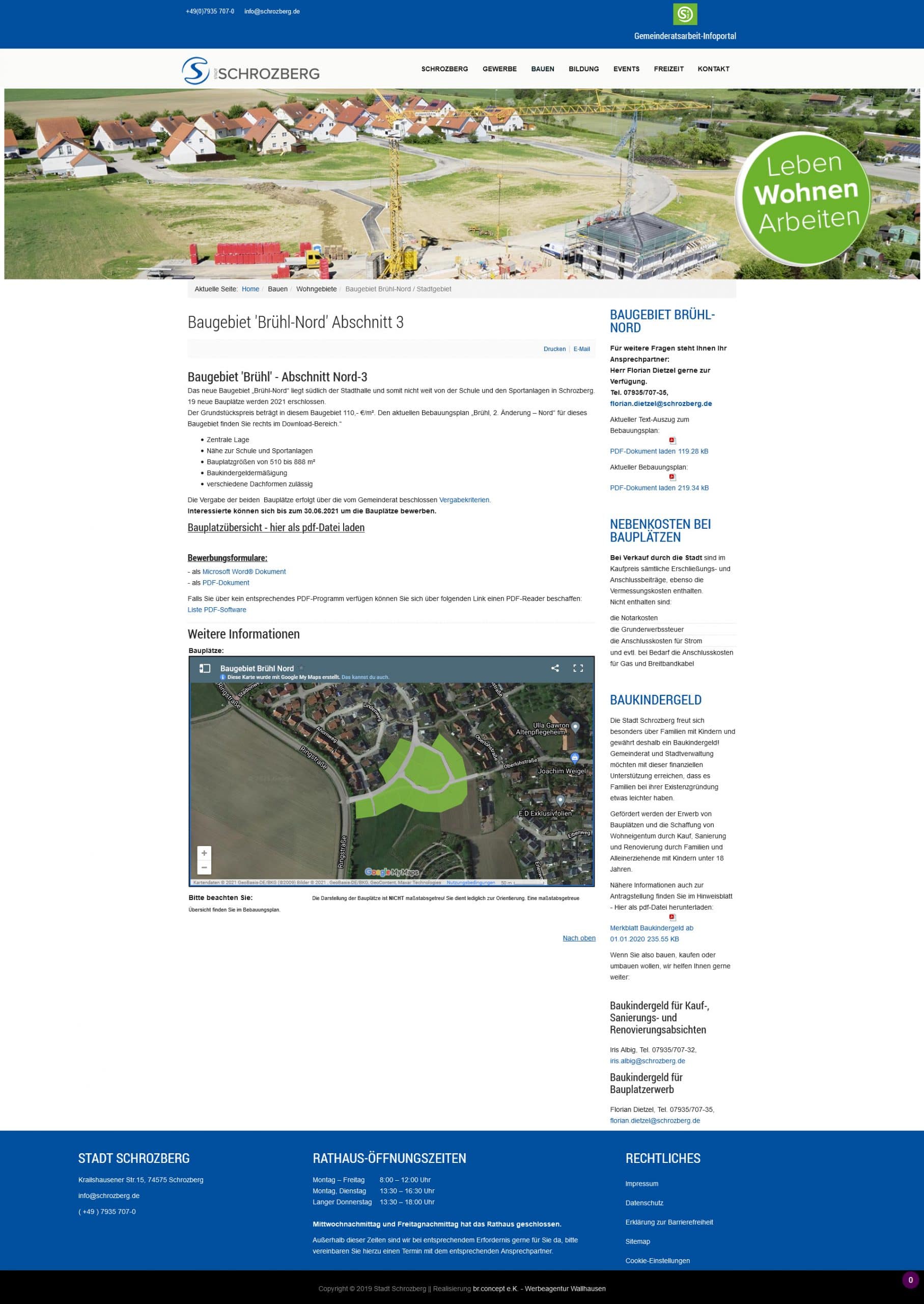 Startseite der Website der Stadt Schrozberg